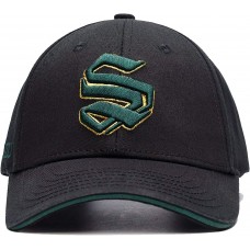 SOMKUZU Raised 3D Embroidery S Letter Baseball Cap, Black Hat