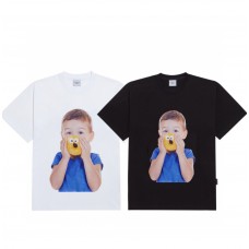 2021 New Korea ADLV Donuts Boy in Blue Oversized Short-sleeved T-shirts | 新款甜甜圈蓝衣男孩