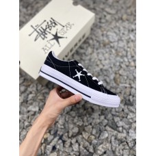 匡威Converse Stussy x Converse One Star   斯图西木村款 2022全新联名鞋款 硫化百搭板鞋