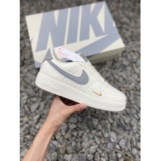 Nike Air Force1 灰金双钩 帆布面  空军鞋  MN5696 609