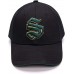 SOMKUZU Raised 3D Embroidery S Letter Baseball Cap, Black Hat