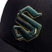 SOMKUZU Raised 3D Embroidery S Letter Baseball Cap, Black Hat