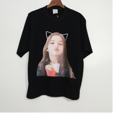 New Korea ADLV Doodle girl Oversized Short-sleeved T-shirts | 嘟嘟嘴女孩