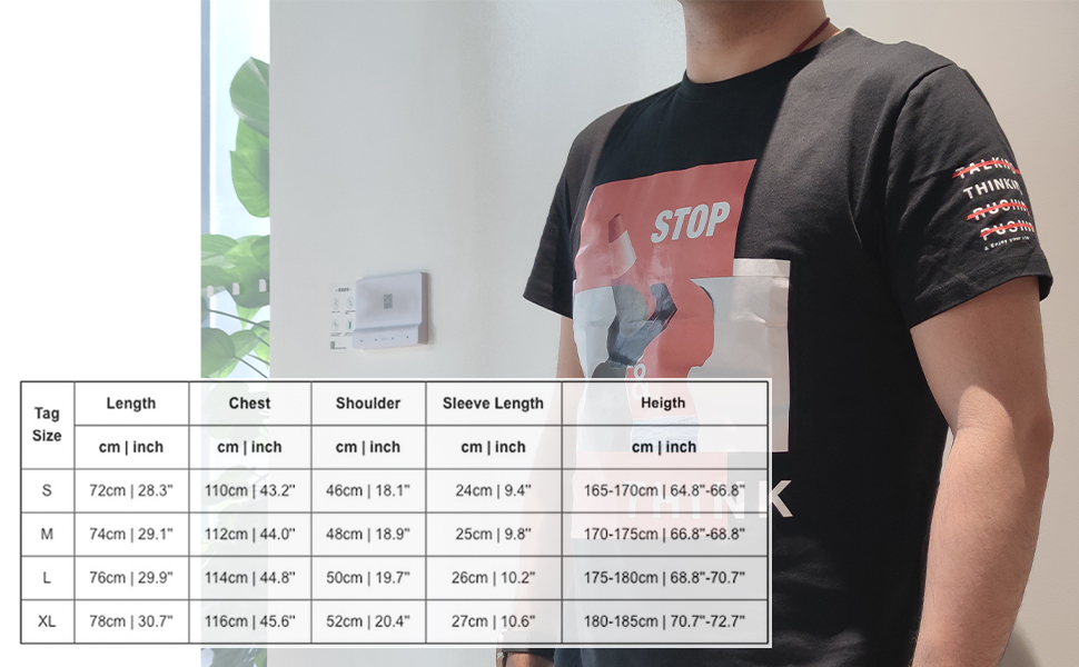 SOMKUZU-Mens-Graphic-Printing-Stop-and-Think-Short-Sleeved-T-Shirt-Black-B087BN7